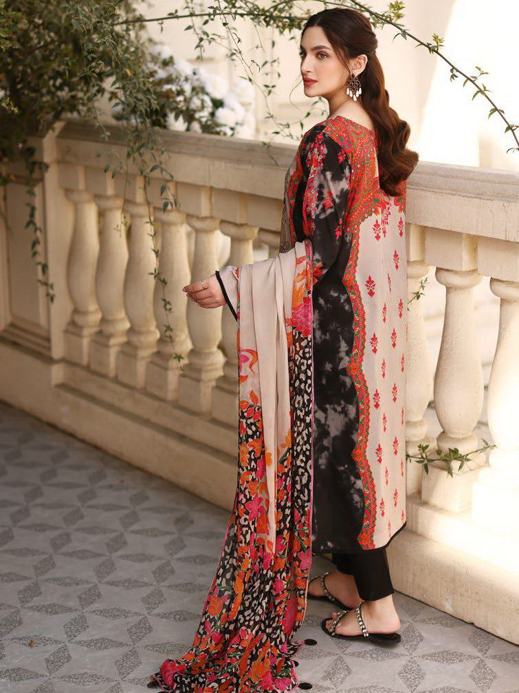 Charizma C-Prints Unstitched Printed Lawn 3 Piece Suit CP-015