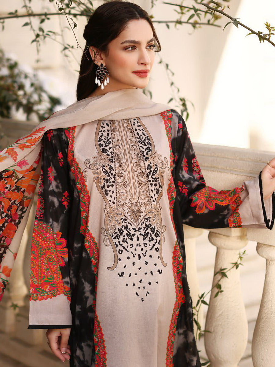 Charizma C-Prints Unstitched Printed Lawn 3 Piece Suit CP-015