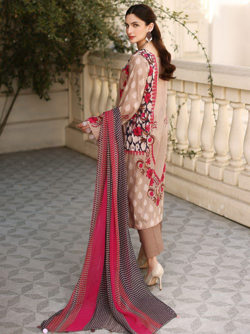 Charizma C-Prints Unstitched Printed Lawn 3 Piece Suit CP-018