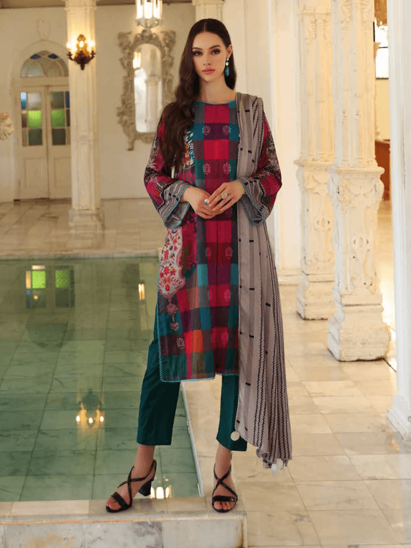 Charizma Beyond Casuals C-Prints Unstitched Linen 3Pc Suit CPW-05