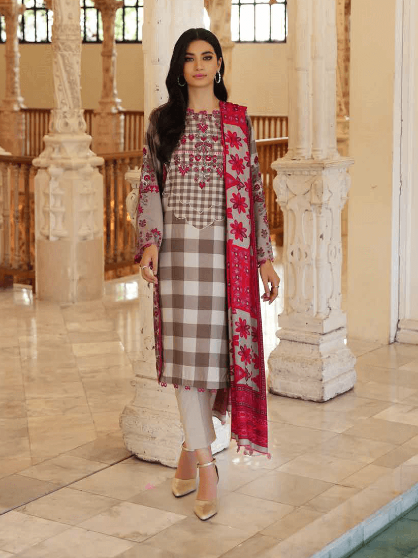Charizma Beyond Casuals C-Prints Unstitched Linen 3Pc Suit CPW-09