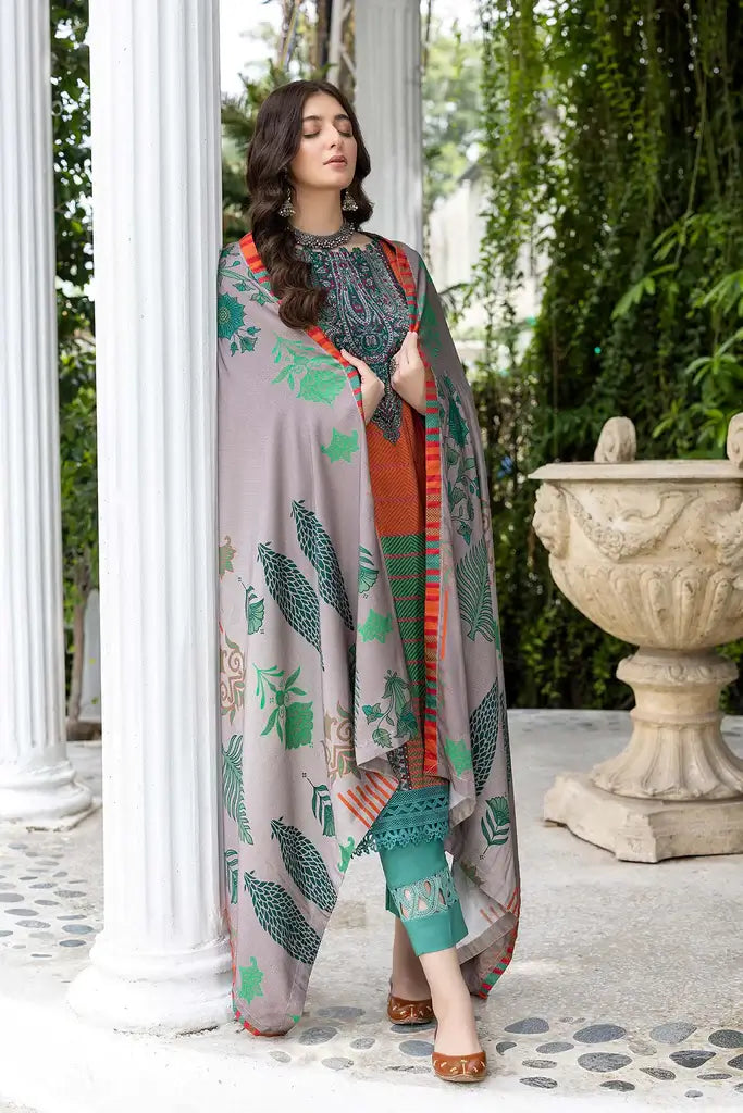 Charizma C-Prints Unstitched Slub Linen 3Pc Suit CPW22-18