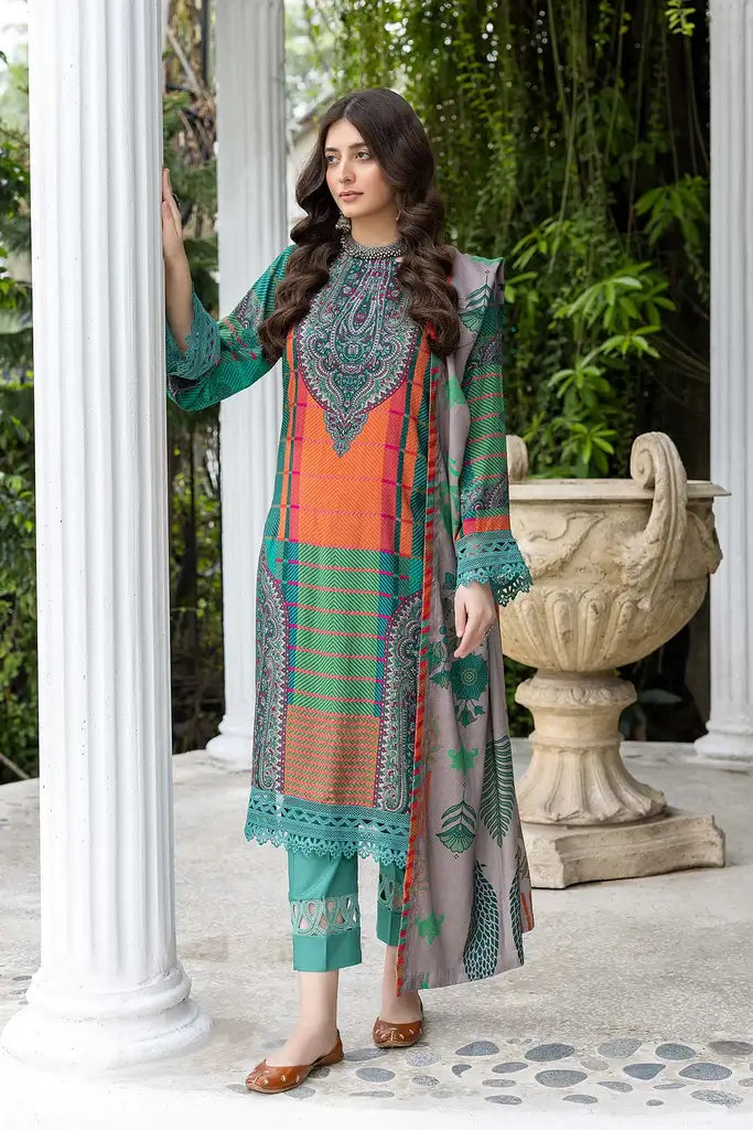 Charizma C-Prints Unstitched Slub Linen 3Pc Suit CPW22-18