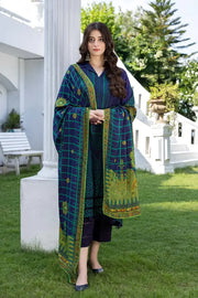 Charizma C-Prints Unstitched Slub Linen 3Pc Suit CPW22-23