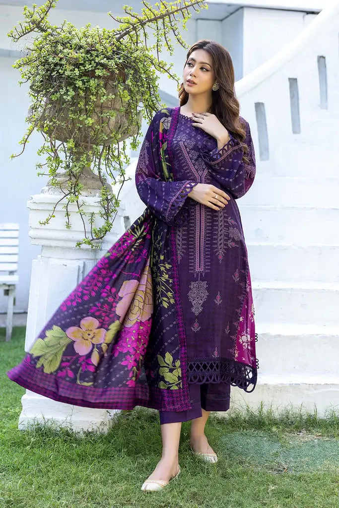 Charizma C-Prints Unstitched Slub Linen 3Pc Suit CPW22-25