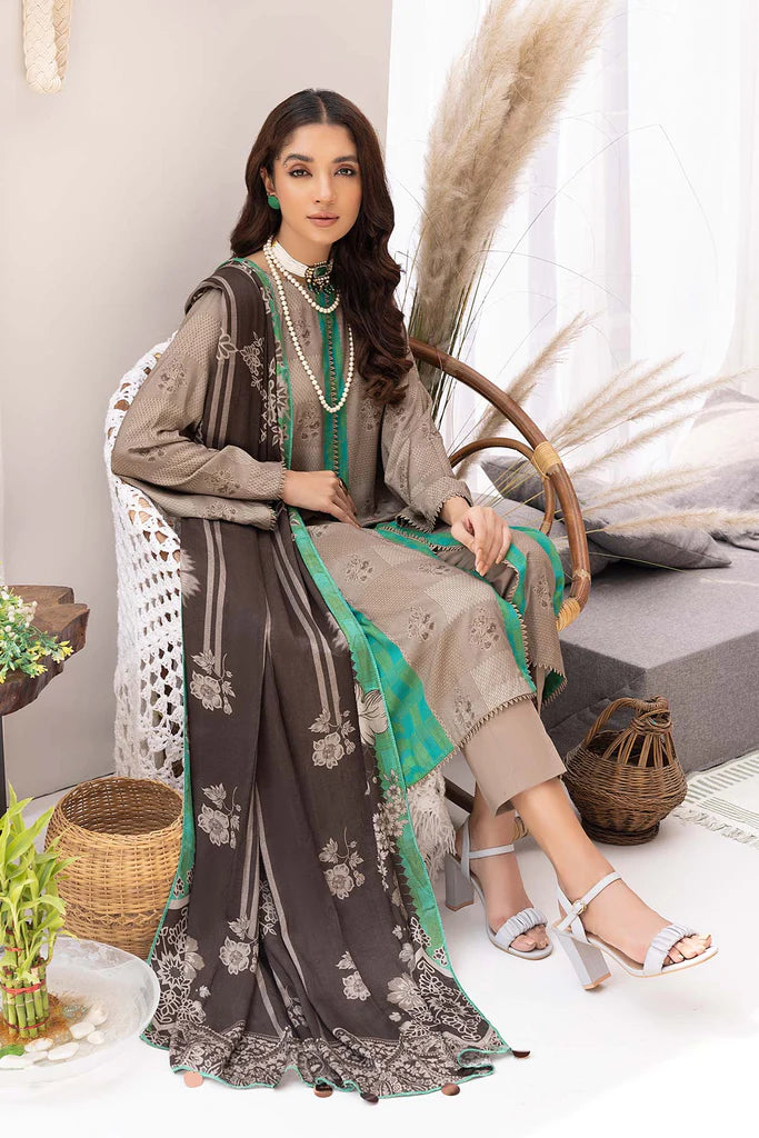 Charizma C-Prints Unstitched Slub Linen 3Pc Suit CPW22-30