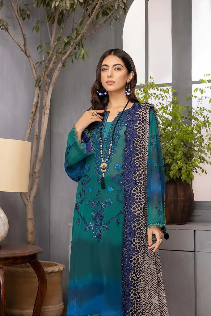Charizma Swissmiss Unstitched Embroidered Swiss Voil 3Pc CSM22-09