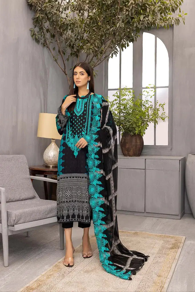 Charizma Swissmiss Unstitched Embroidered Swiss Voil 3Pc CSM22-11