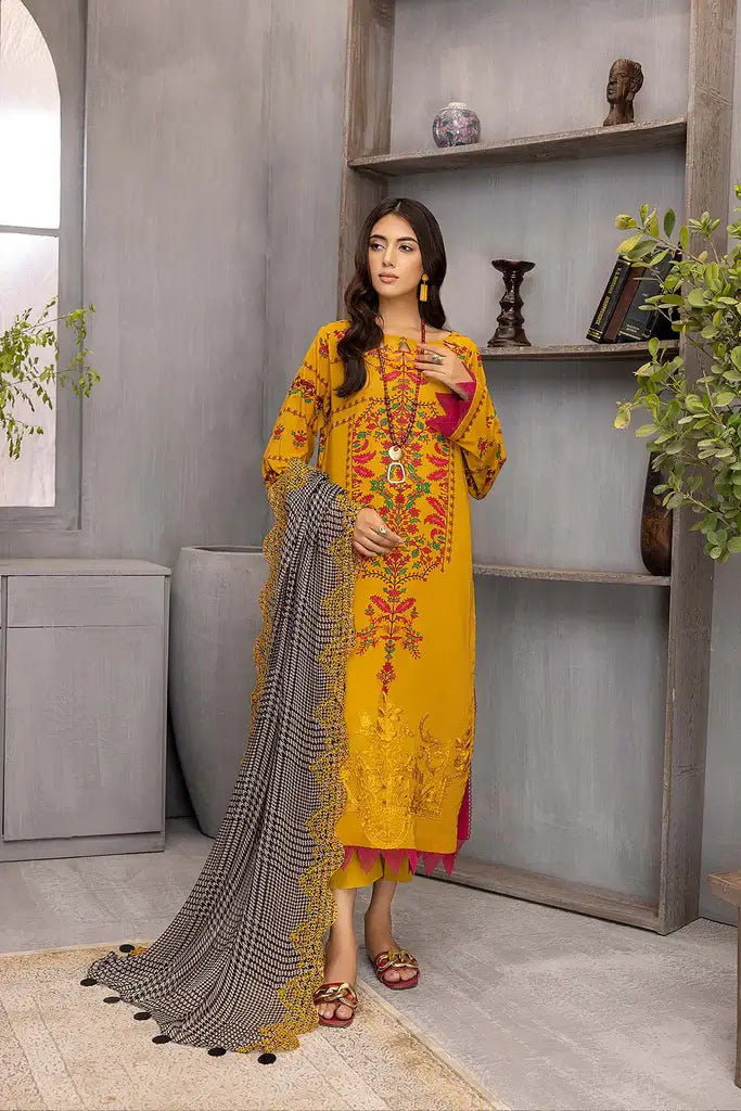 Charizma Swissmiss Unstitched Embroidered Swiss Voil 3Pc CSM22-12