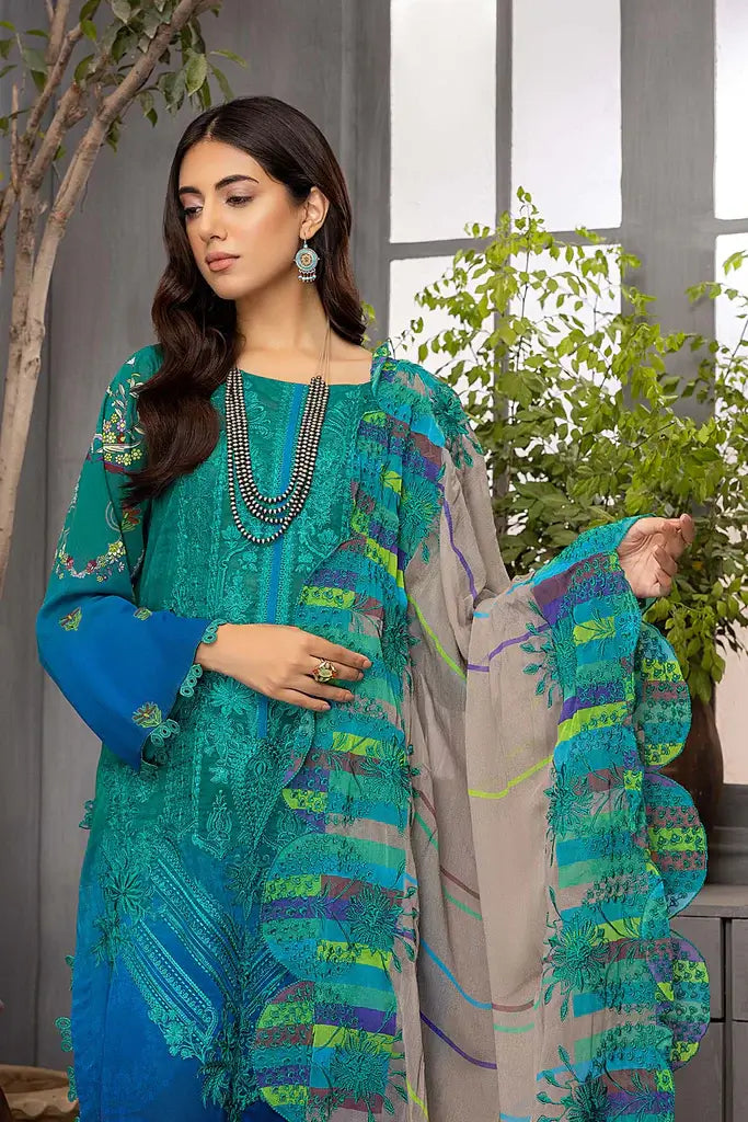 Charizma Swissmiss Unstitched Embroidered Swiss Voil 3Pc CSM22-13