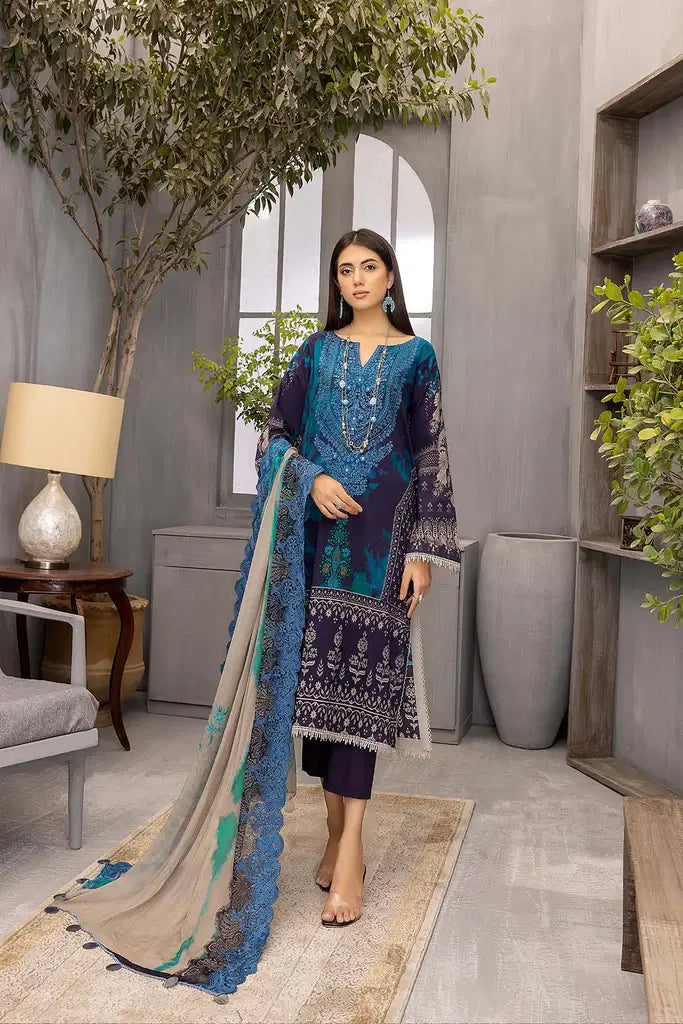 Charizma Swissmiss Unstitched Embroidered Swiss Voil 3Pc CSM22-15