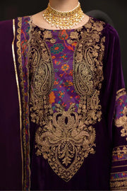 Charizma Signature Unstitched Embroidered Velvet 3Pc Suit CV22-06