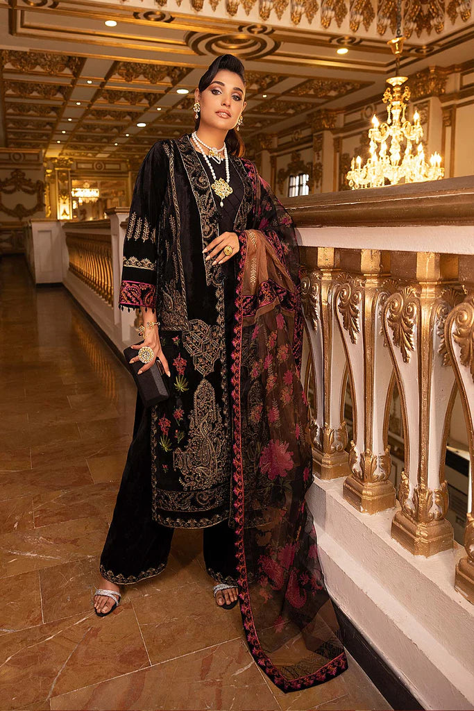Charizma Signature Unstitched Embroidered Velvet 3Pc Suit CV22-11