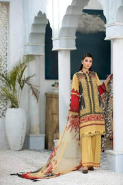 CHARIZMA C-Print Unstitched Lawn 3 Piece Suit CP-03 Mellow Yellow - FaisalFabrics.pk