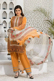 CHARIZMA C-Print Unstitched Lawn 3 Piece Suit CP-05 Tangerine Bliss - FaisalFabrics.pk
