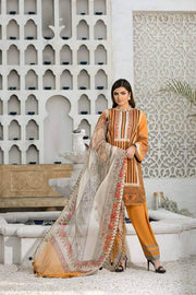 CHARIZMA C-Print Unstitched Lawn 3 Piece Suit CP-05 Tangerine Bliss - FaisalFabrics.pk