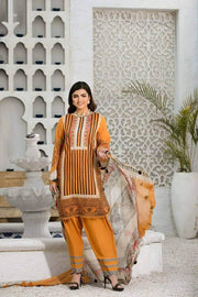 CHARIZMA C-Print Unstitched Lawn 3 Piece Suit CP-05 Tangerine Bliss - FaisalFabrics.pk