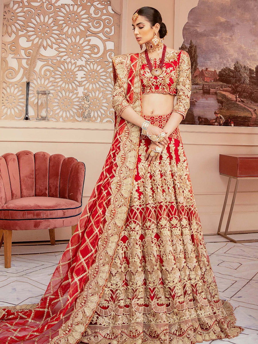Imrozia Premium Embroidered Brides Collection 3pc Suit I-03 Glamour - FaisalFabrics.pk