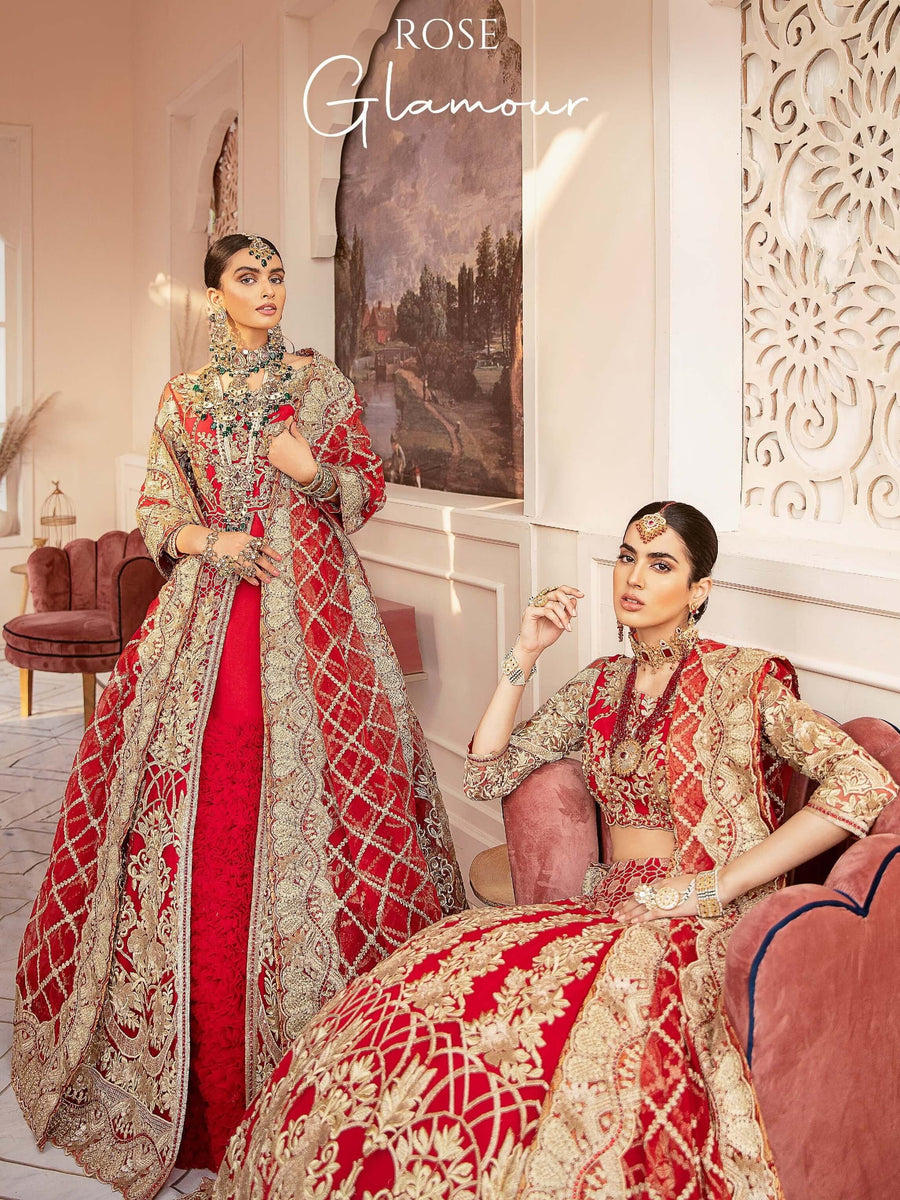 Imrozia Premium Embroidered Brides Collection 3pc Suit I-03 Glamour - FaisalFabrics.pk