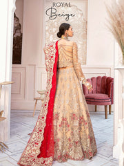 Imrozia Premium Embroidered Brides Collection 3pc Suit I-05 Beige - FaisalFabrics.pk