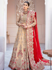 Imrozia Premium Embroidered Brides Collection 3pc Suit I-05 Beige - FaisalFabrics.pk