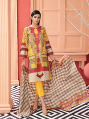 Charizma Print Khaddar with Embroidered Pashmina Shawl 3PC Suit CKD-10 - FaisalFabrics.pk