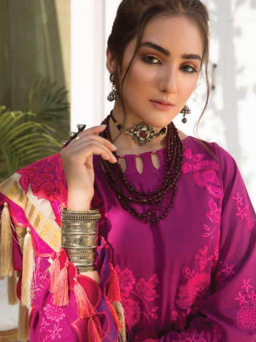 Charizma Signature 2021 Embroidered Lawn Karandi 3Pc Suit CLK-09 - FaisalFabrics.pk