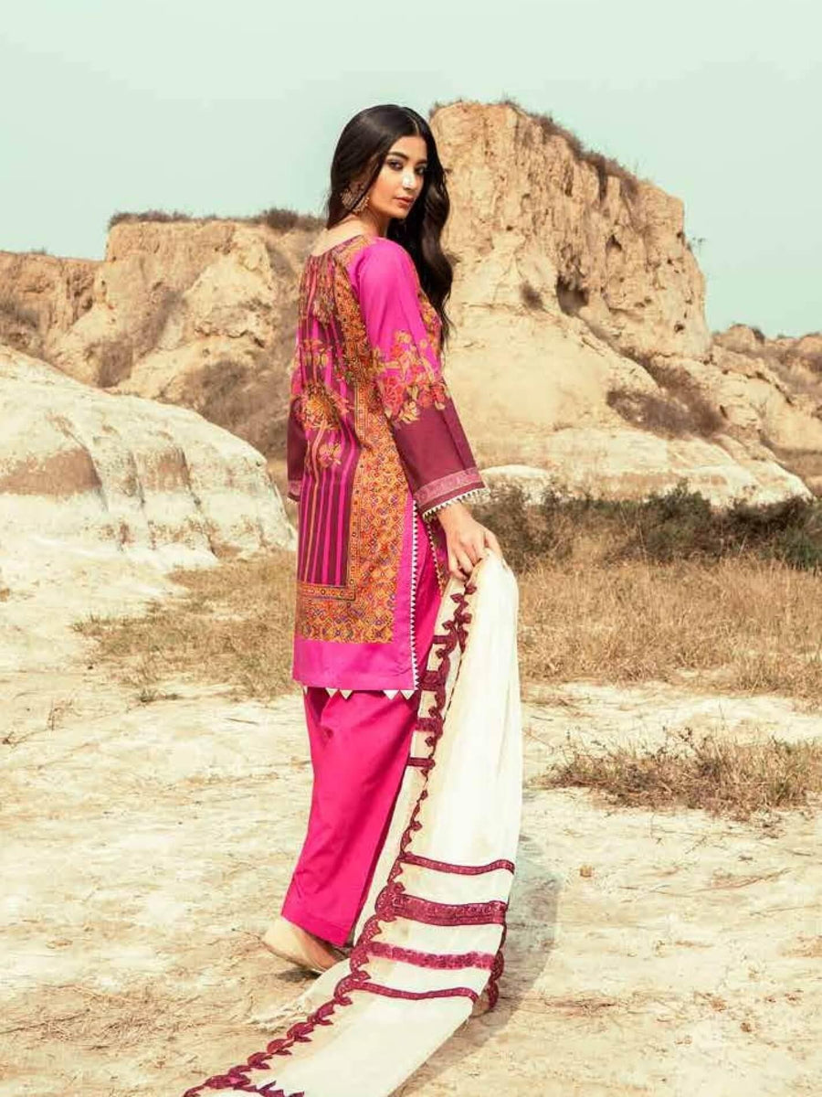 Charizma Naranji Vol-01 Embroidered Lawn 3 Piece Unstitched Suit CN-01 - FaisalFabrics.pk