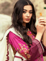 Charizma Naranji Vol-01 Embroidered Lawn 3 Piece Unstitched Suit CN-01 - FaisalFabrics.pk