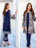 Ramsha Chevron Luxury Chiffon Vol-2 Embroidered 3Pc Suit A-203 - FaisalFabrics.pk