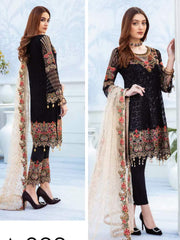 Ramsha Chevron Luxury Chiffon Vol-2 Embroidered 3Pc Suit A-208 - FaisalFabrics.pk