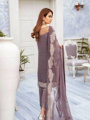 Ramsha Chevron Luxury Chiffon Vol-2 Embroidered 3Pc Suit A-209 - FaisalFabrics.pk