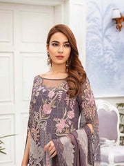 Ramsha Chevron Luxury Chiffon Vol-2 Embroidered 3Pc Suit A-209 - FaisalFabrics.pk