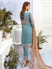 Ramsha Chevron Luxury Chiffon Vol-2 Embroidered 3Pc Suit A-211 - FaisalFabrics.pk