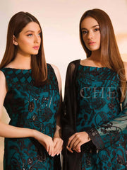 Ramsha Chevron Luxury Chiffon Vol-1 Embroidered 3Pc Suit A-101 - FaisalFabrics.pk