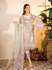 Ramsha Chevron Luxury Chiffon Vol-1 Embroidered 3Pc Suit A-104 - FaisalFabrics.pk