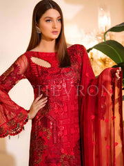 Ramsha Chevron Luxury Chiffon Vol-1 Embroidered 3Pc Suit A-105 - FaisalFabrics.pk