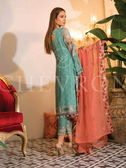 Ramsha Chevron Luxury Chiffon Vol-1 Embroidered 3Pc Suit A-107 - FaisalFabrics.pk
