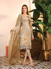 Ramsha Chevron Luxury Chiffon Vol-1 Embroidered 3Pc Suit A-109 - FaisalFabrics.pk