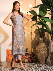 Ramsha Chevron Luxury Chiffon Vol-1 Embroidered 3Pc Suit A-110 - FaisalFabrics.pk