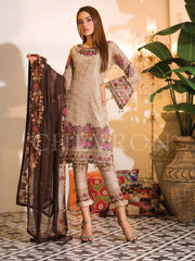Ramsha Chevron Luxury Chiffon Vol-1 Embroidered 3Pc Suit A-111 - FaisalFabrics.pk