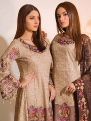 Ramsha Chevron Luxury Chiffon Vol-1 Embroidered 3Pc Suit A-111 - FaisalFabrics.pk