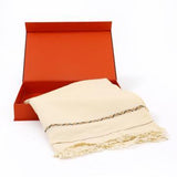 Dynasty Mens Pure Wool Super Fine Shawl Full Size - Cream - FaisalFabrics.pk