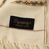 Dynasty Mens Pure Wool Super Fine Shawl Full Size - Cream - FaisalFabrics.pk