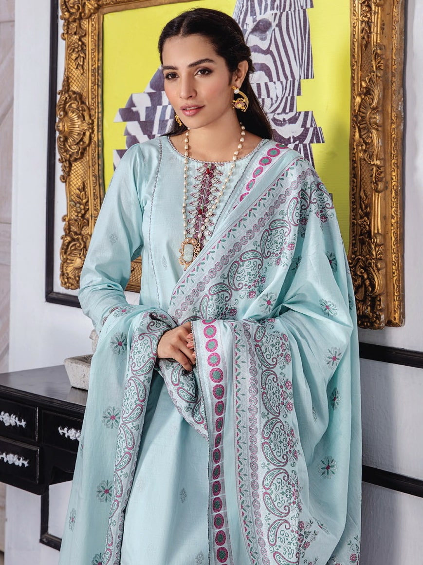 Kalam by Humdum Unstitched Embroidered Jacquard Lawn 3Pc Suit D-04
