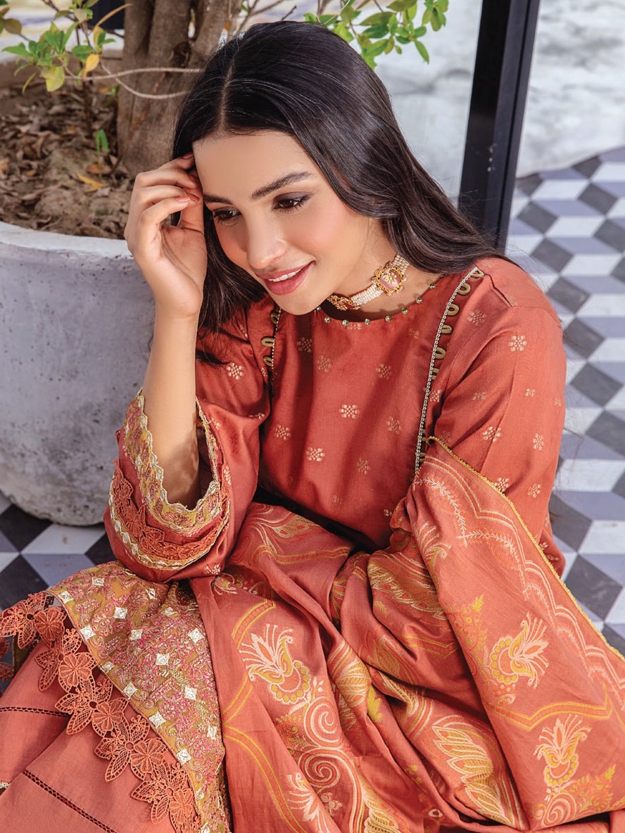 Kalam by Humdum Unstitched Embroidered Jacquard Lawn 3Pc Suit D-07
