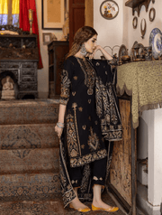 LAADLI by Humdum Unstitched Embroidered Peach Leather 3Pc Suit D-01