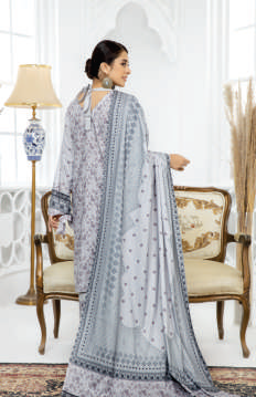 Al Kareem Shazmeen Prints Diamond Linen Unstitched 3Pc Suit D-01