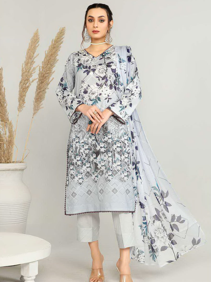 Harnour Vol-03 by Al-Kareem Fabrics Printed Lawn 3 Piece Suit D-01