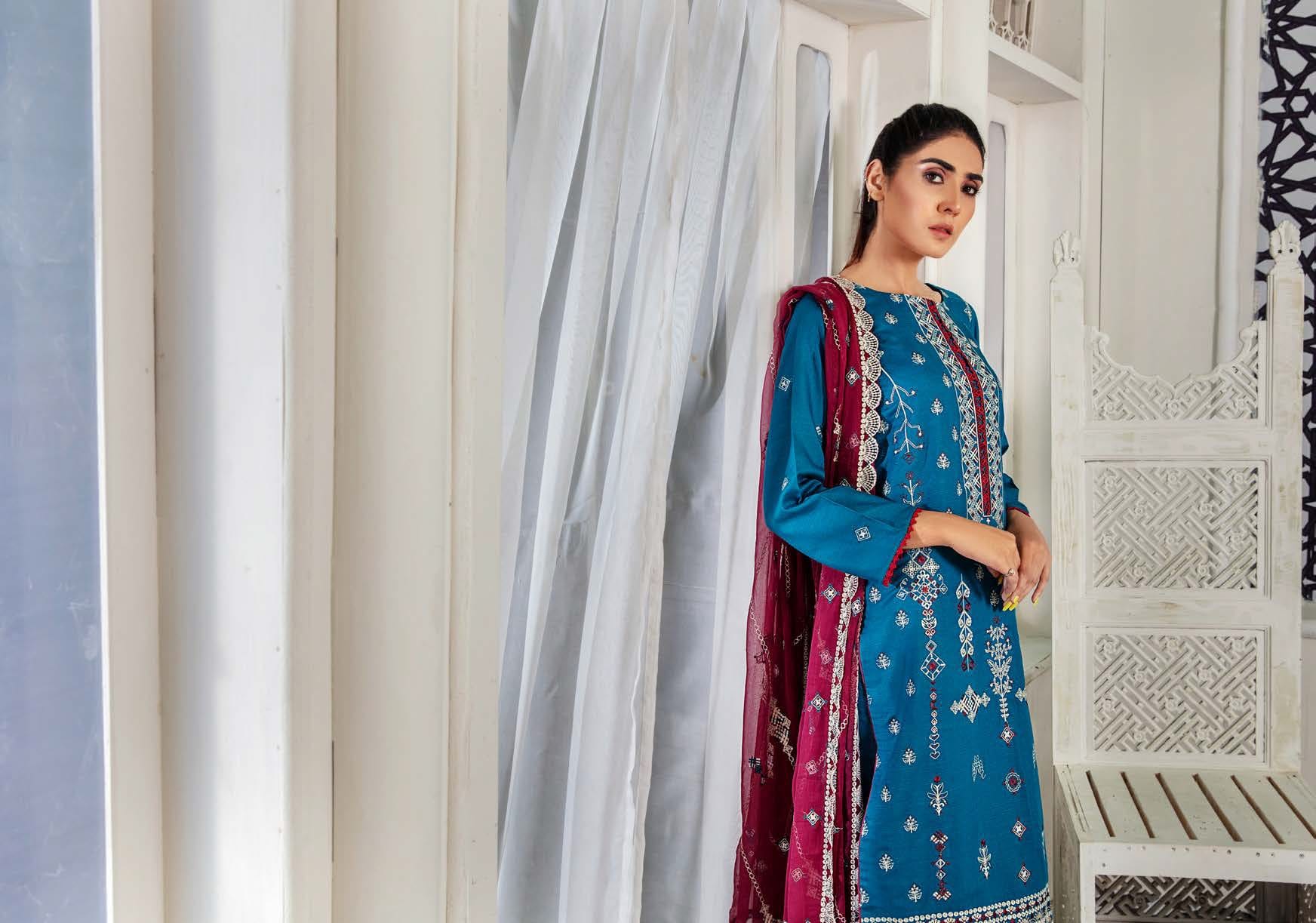 Humdum Collection Noir by Humdum Unstitched Embroidered Slub Linen 3Pc Suit D-01